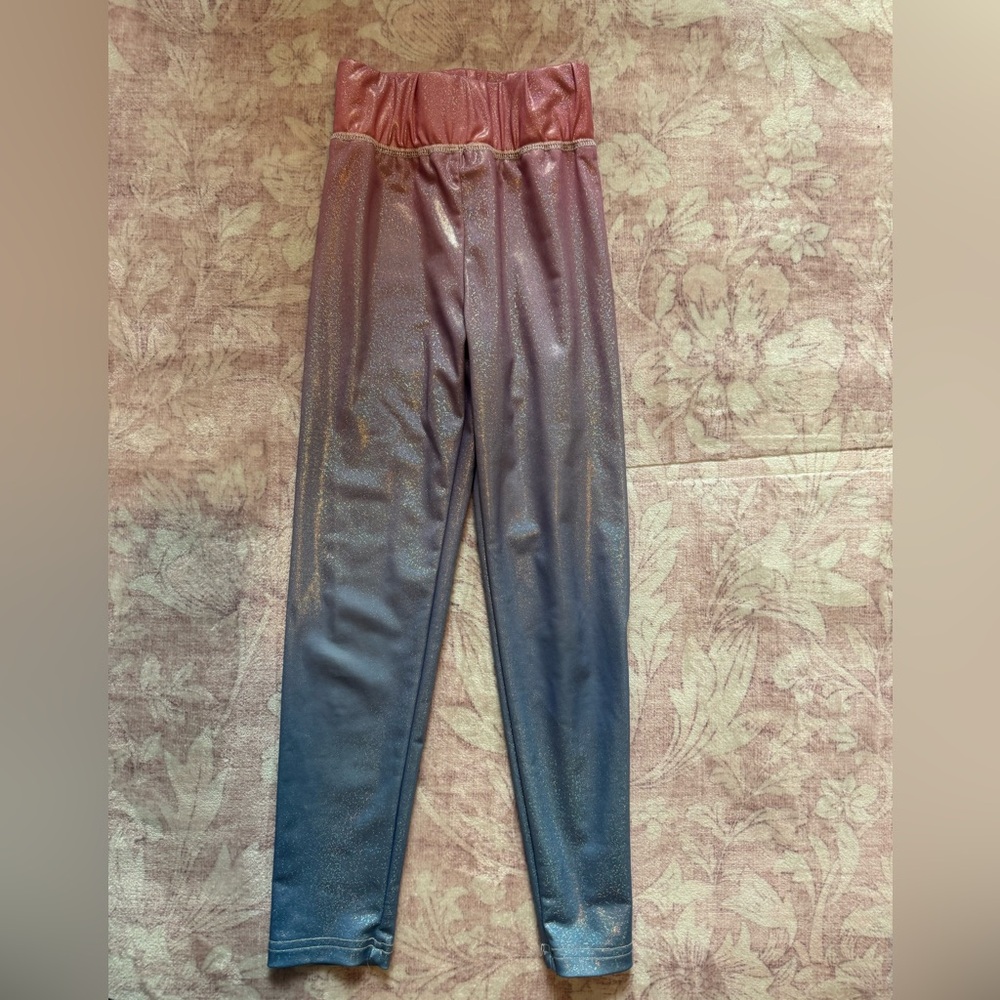 Lola + The Boys Pink to Blue Ombre Sparkle Leggings